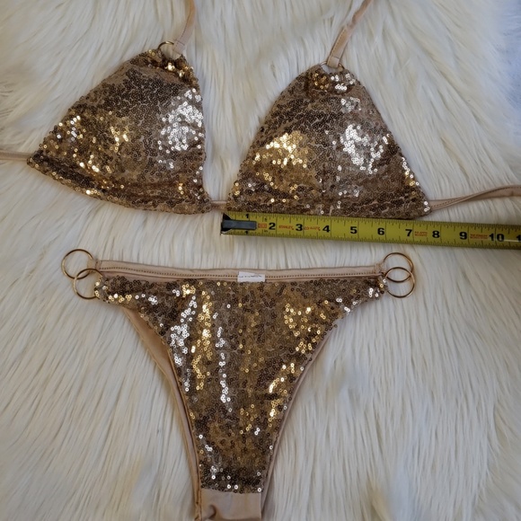 🎉Sizes S-XL🎉 Gold sequin bikini sets - Picture 8 of 8